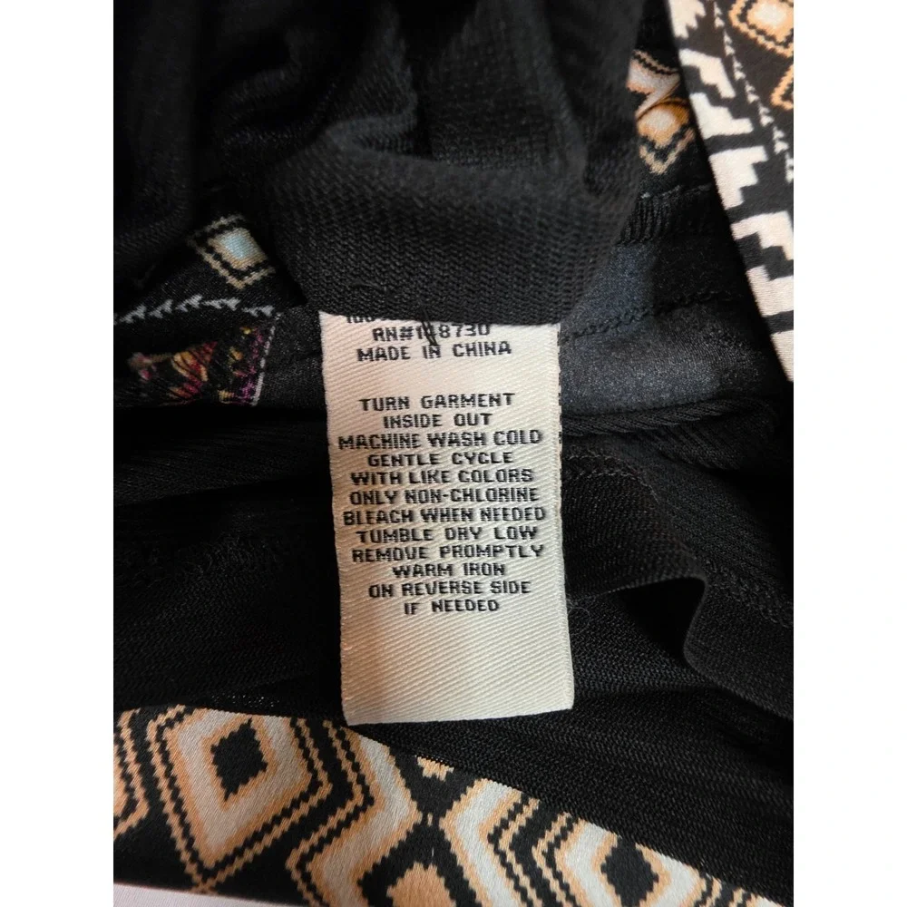 INC International Concepts Dress XL Black Paisley Baroque Print Shift Tunic 3/4 - Picture 12 of 13